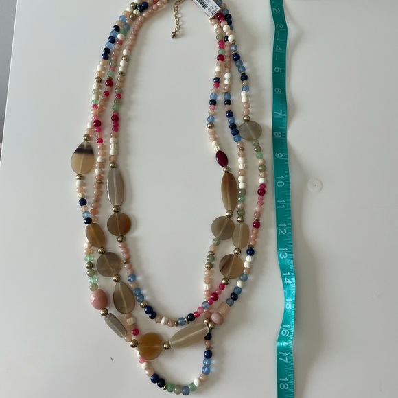 Multicolor Long Layered Beaded Necklace - Picture 6 of 6